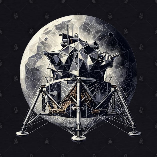 Lunar Geometry | Abstract Moon Lander Tee | Celestial Voyage Apparel by Graphic Wonders Emporium